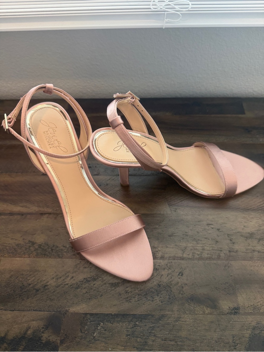 Jewel Badgley Mischka Ojai II Heeled Sandals Blush Pink Size 8.5 Formal Wedding - Picture 3 of 8